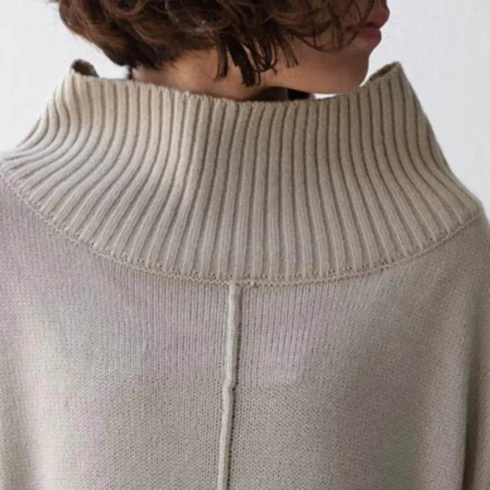 Loose Oversize Midi Turtleneck Winter  Sweater Dress