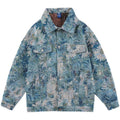 Creative fashion Unisex Floral Denim Jeans Jacket