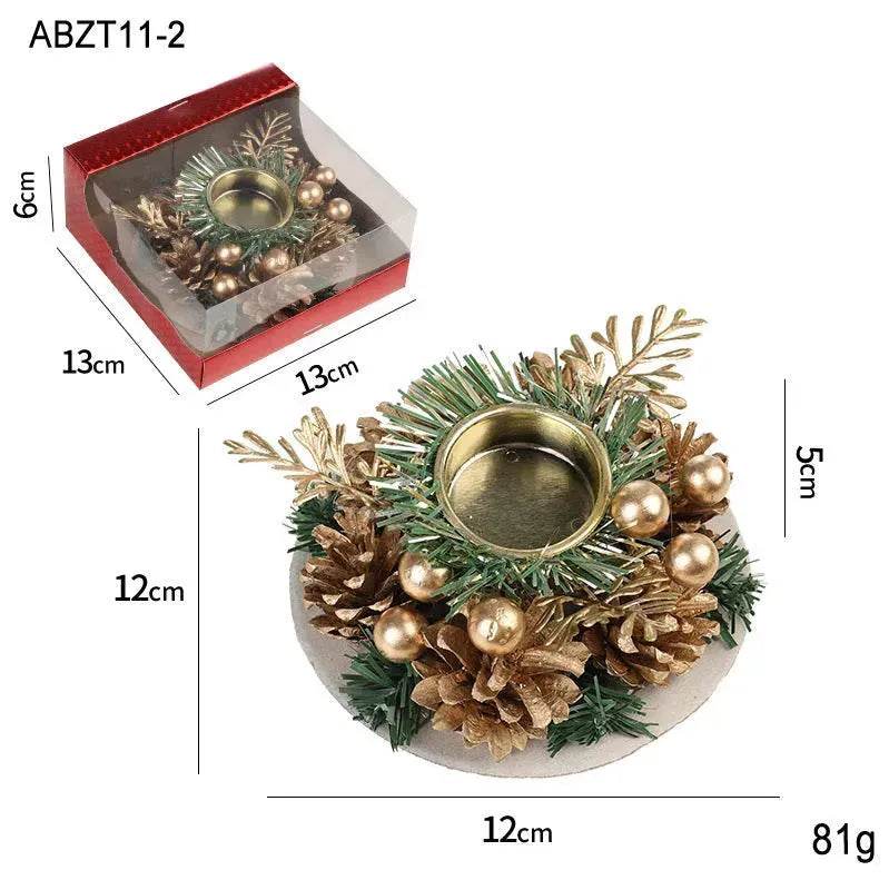 Christmas candle wreath Xmas New Year candle holders decors