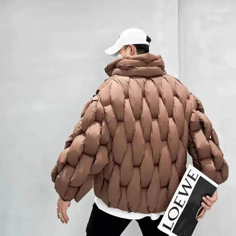 Men's Winter Cotton Thick Warm Puffer Jacket Street Hip pop style