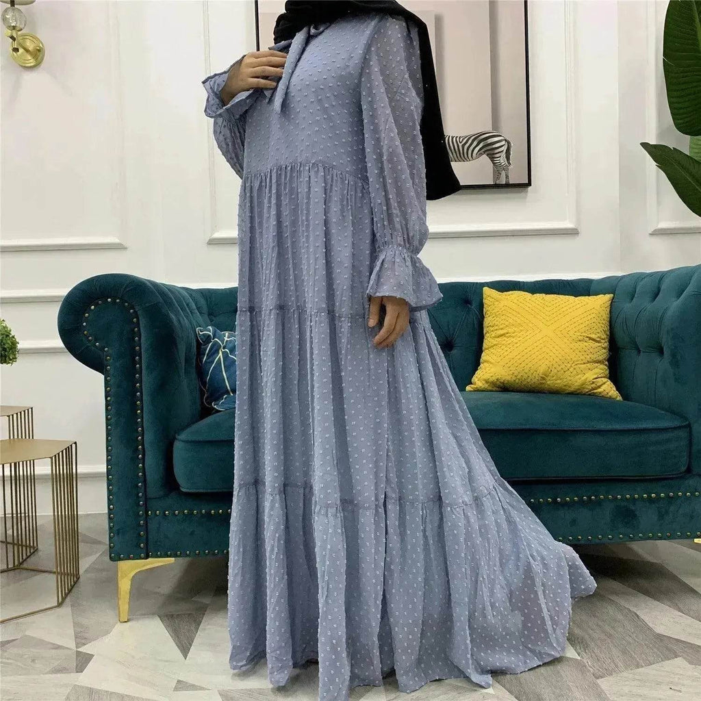 Beautiful long sleeve Abaya Dress for Arab Dubai Turkey Middle Eastern Women.