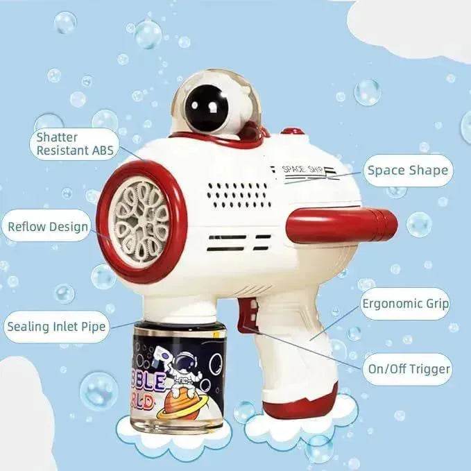 Bubble Gun Machine , Leak Proof Design, Automatic Bubble Blower Maker With Light And Bubble Solution, Summer Outdoor Toys For Birthday Party
