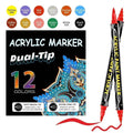 Acrylic Marker Pen Double-headed Stackable Water-based Paint Brush Paint Marker and Highlighter
