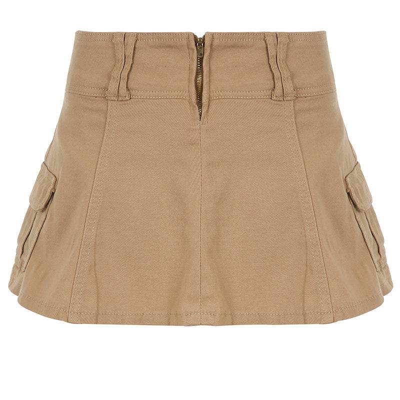 Solid White Black Denim Fashion Mini Skirt