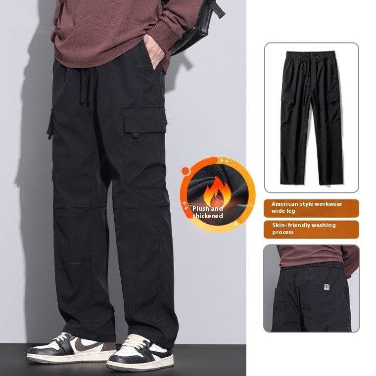 Pants Trousers Men – High Waist Cotton Trousers with Fleece