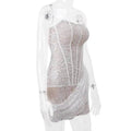 Strapless Lace Tube Top Corset Dress Party Women Fashion And Charming Slim fit Mini Dress  for Evening Party Cocktail.