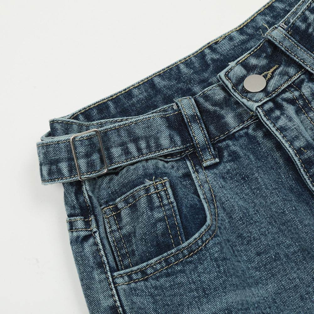 Functional Multi-pocket Tactical Tooling Denim Trousers Men Jeans