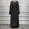 Arab3 piece set ArabDubai Abaya dress with Turban Embellished Abaya