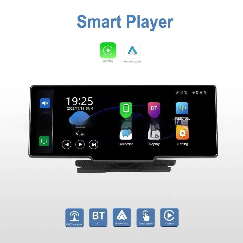 Car Smart Player HD PND 10 26-inch DVR With Rear View Three-way Camera Car play Android Auto reversing  Wide angle 1920x1080 HD Car Camera