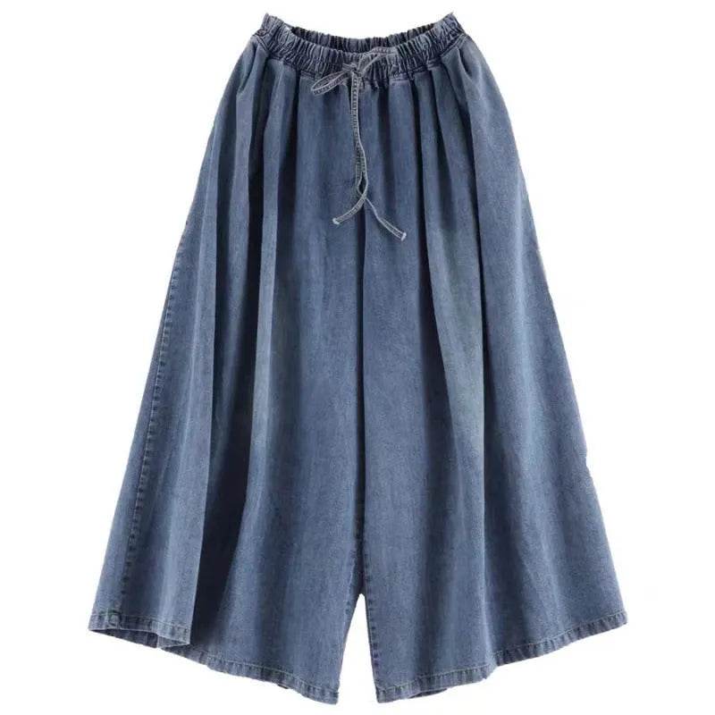 New Wide Leg Slim Women's Short Lantern Baggy Jeans Pant Women