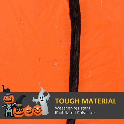 HOMCOM 7.5ft Halloween Inflatables Pumpkin Ghost Family, Blow Up Halloween Decorations Outdoor LED Yard Display, Waterproof