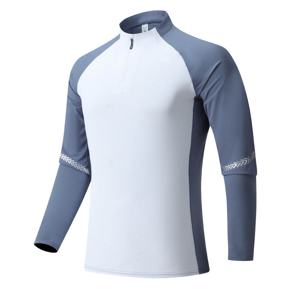 Mock Neck Half Zip  Workout top for Men Long Sleeve exercise top