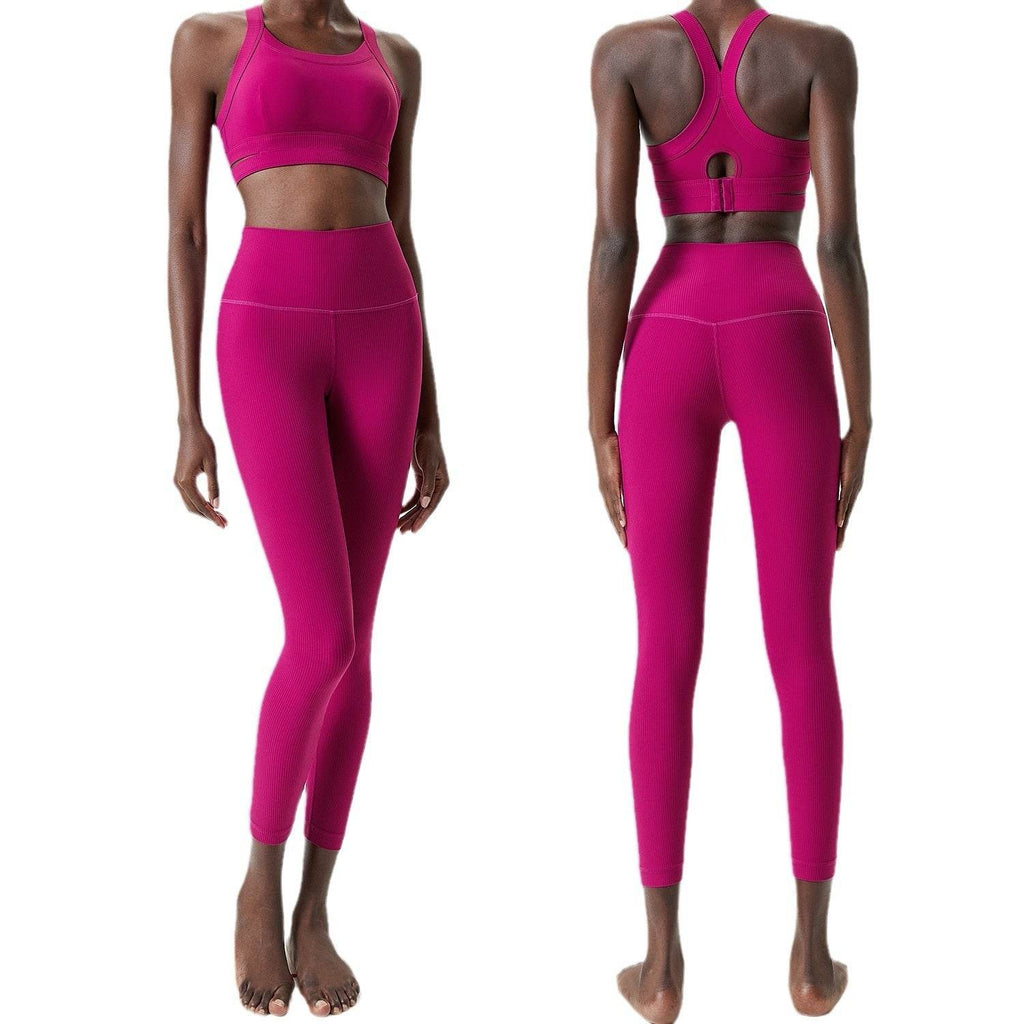2pcs set Yoga Clothes Sleeveless Crop Workout top and Gym Leggings