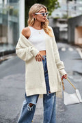 Solid color Loose Cashmere Long Cardigan sweater Jacket for women