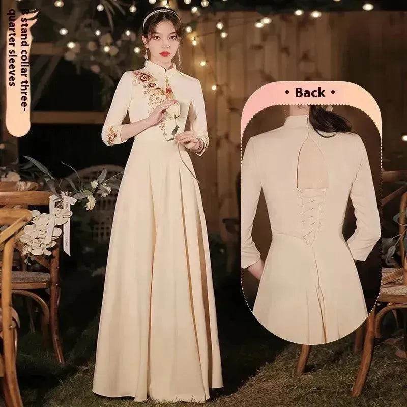 Champagne Wedding Bridesmaid Long Summer Dress