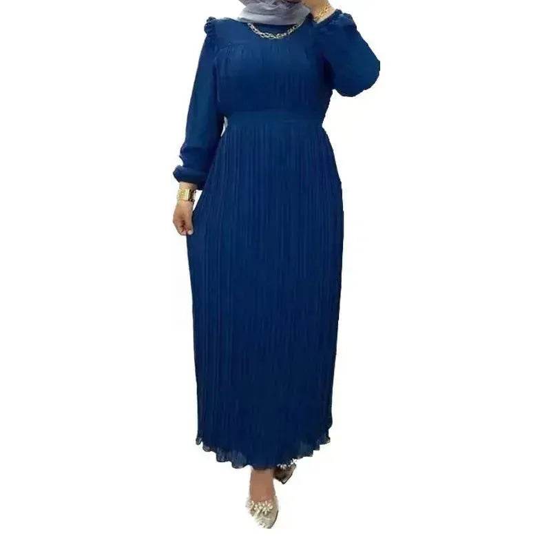 Classy Solid Color Turtleneck With Loose Abaya Dress for Arab Dubai Turkey Middle East Women