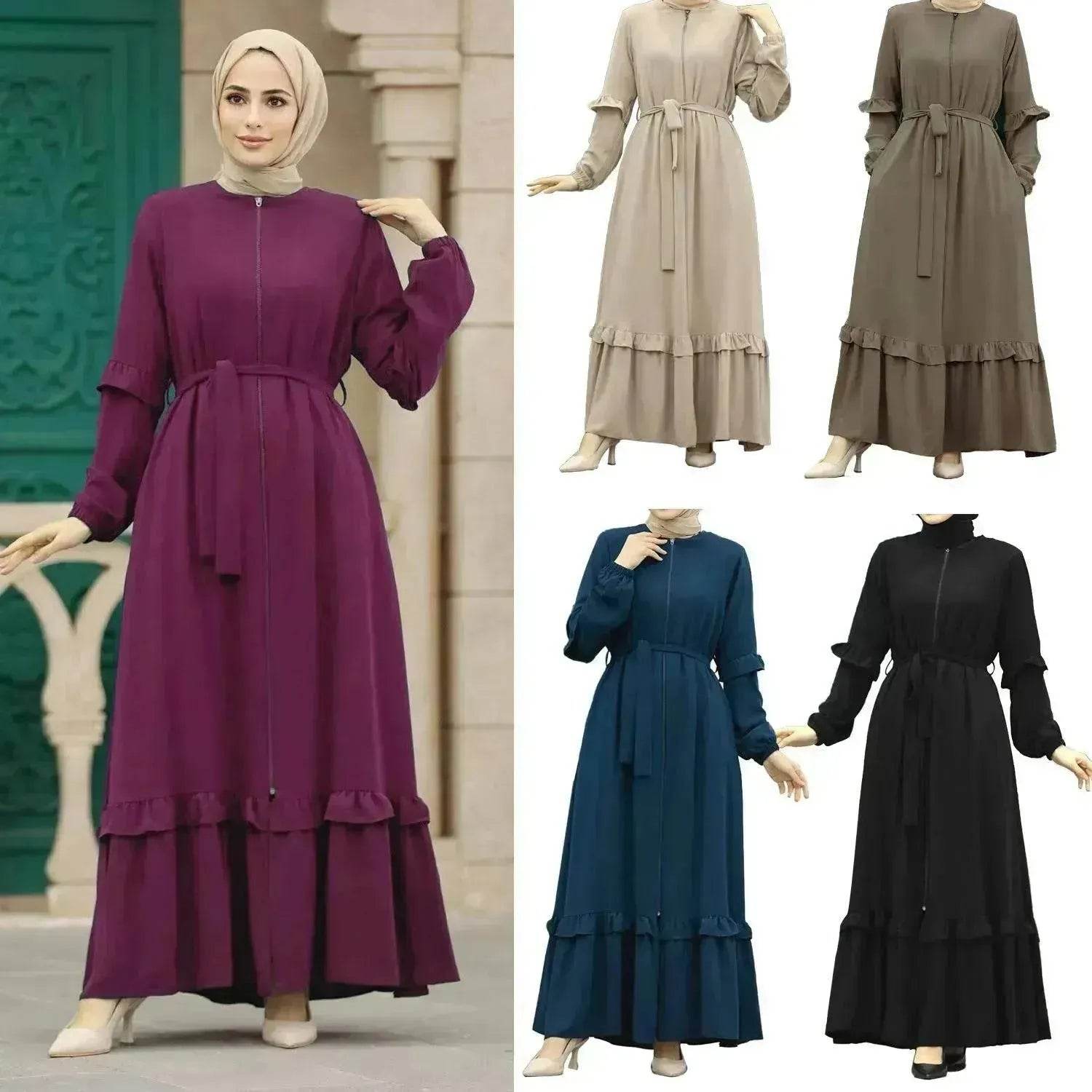 Conservative Hijab Abaya Dress for Arab Dubai Turkey Middle Eastern Women