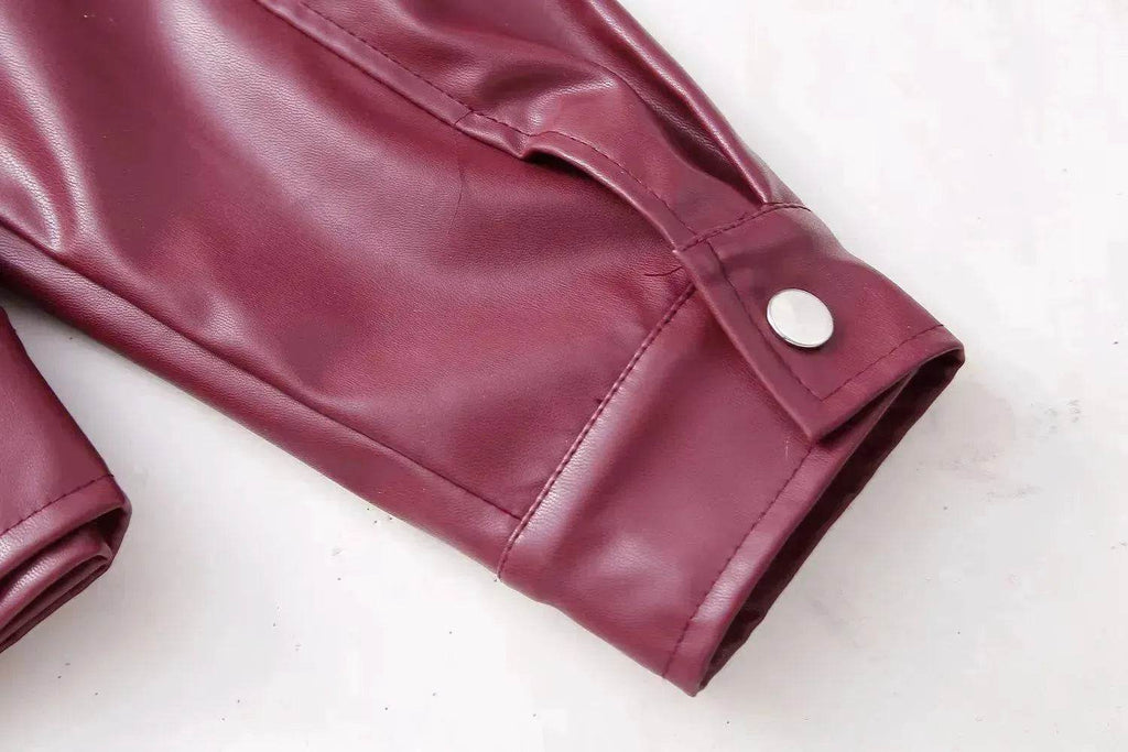 Cool And Wild Lapel Leather Biker's Leather Jacket