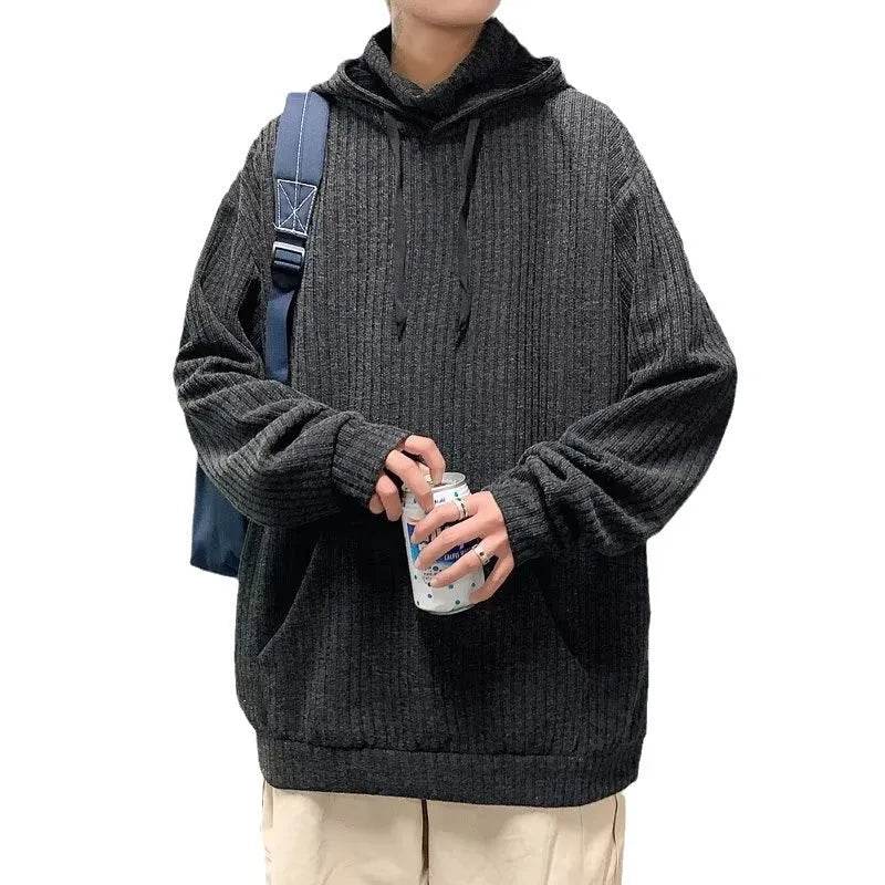 American Oversized Drawstring Turtleneck Hoodie Sweatshirt Men