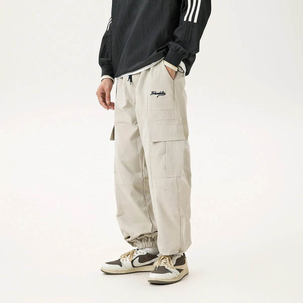 Autumn Outdoor Retro Pocket Overalls Men's Loose Straight Casual Cargo Pant