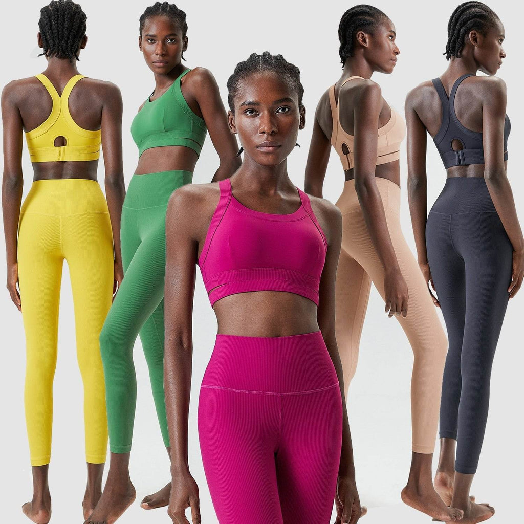 2pcs set Yoga Clothes Sleeveless Crop Workout top and Gym Leggings