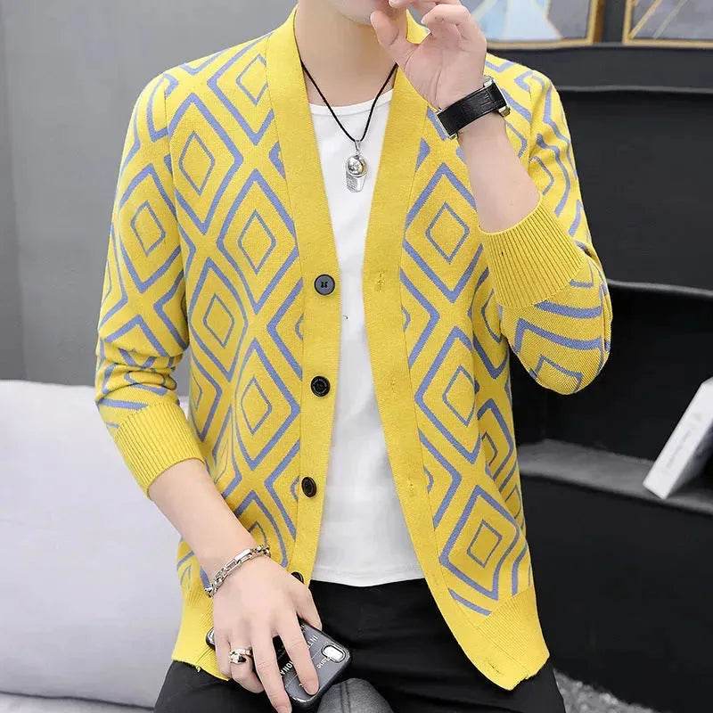 Slim fit  High-end Knitted Cardigan Sweater For Men