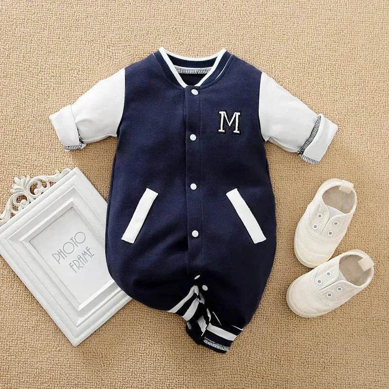 Baby One-piece Spring And Autumn Romper Baseball Uniform cloth