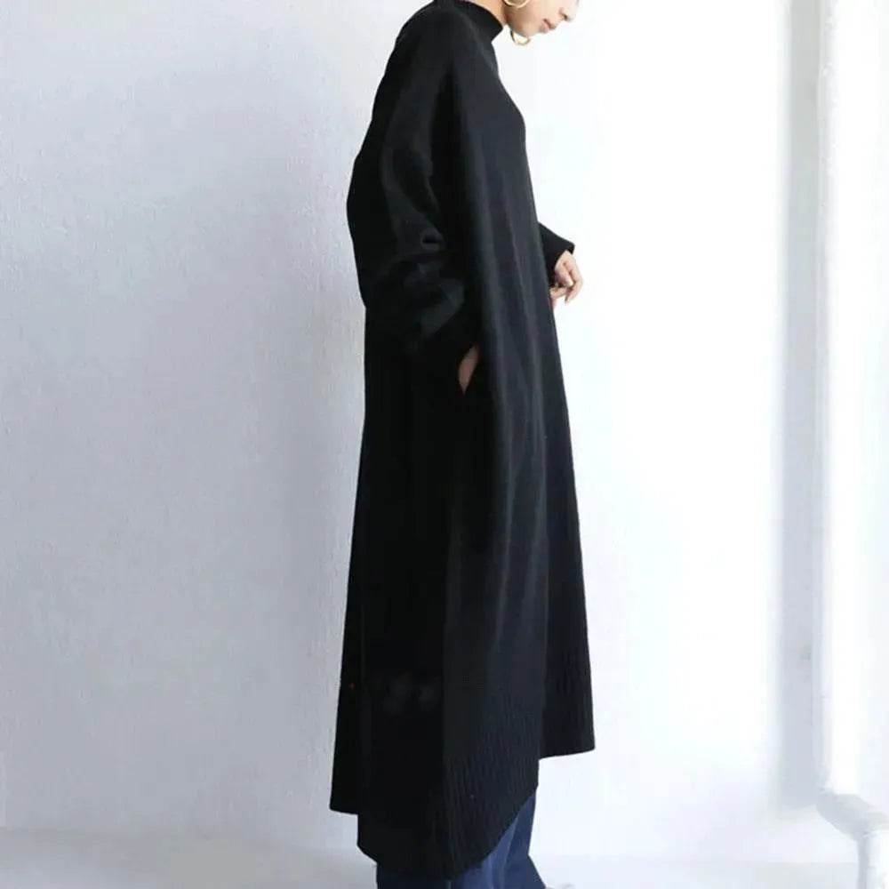 Loose Oversize Midi Turtleneck Winter  Sweater Dress