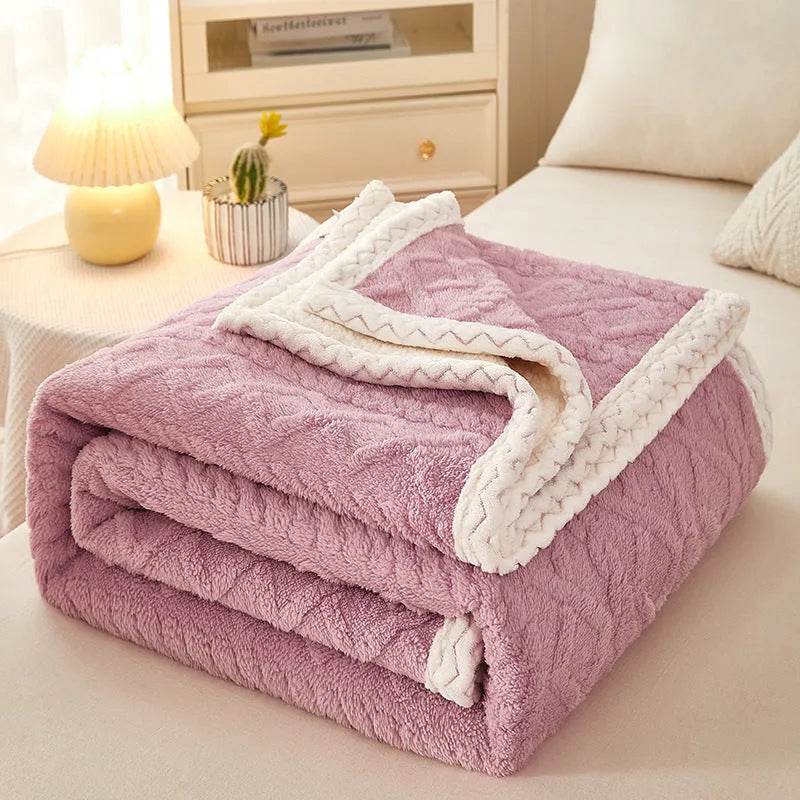 Blanket Double Thickened Warm Coral Fleece Sofa Winter Blanket