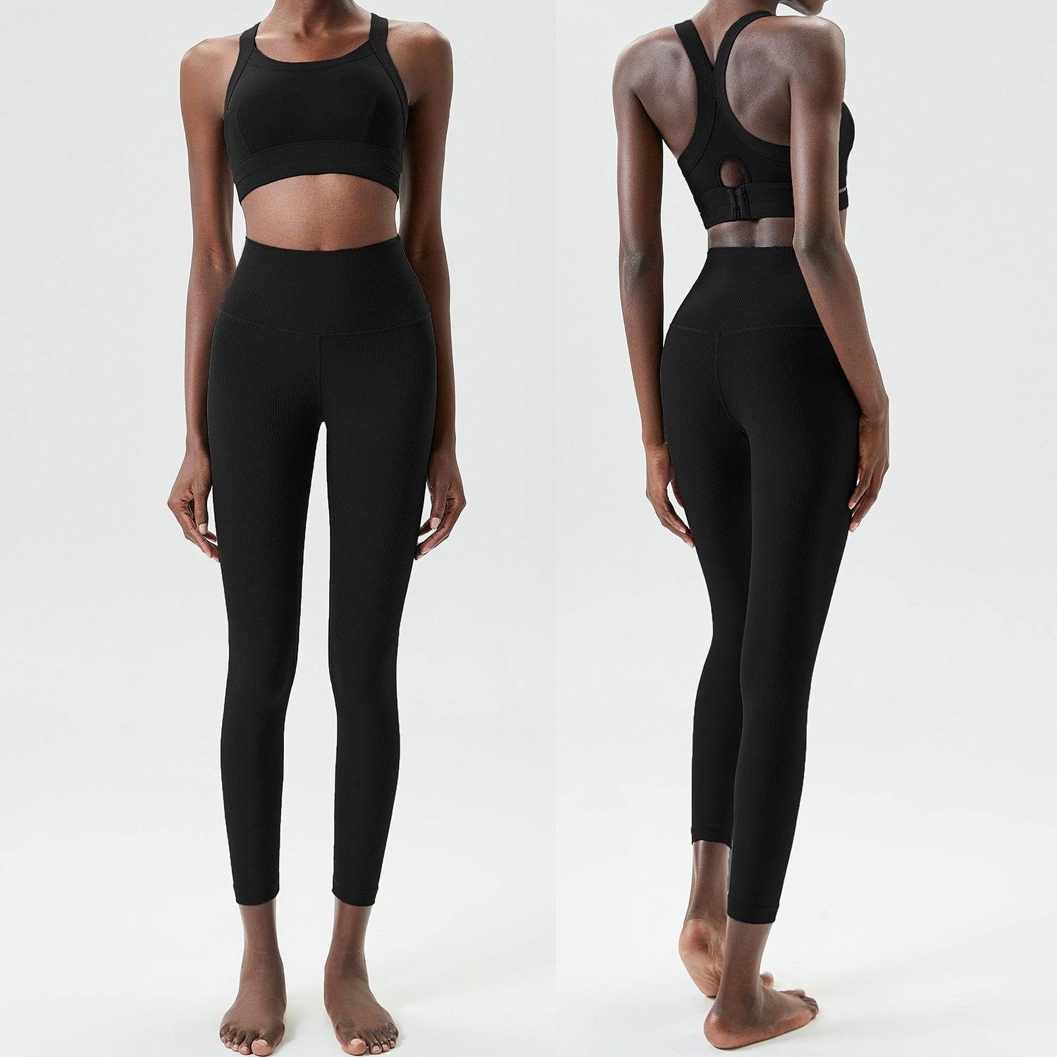 2pcs set Yoga Clothes Sleeveless Crop Workout top and Gym Leggings