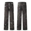 Punk Waste Soil Distressed Men Denim jeans pant Straight-leg Trousers