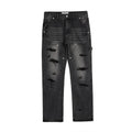 Punk Beggar Ripped Denim Straight-leg Trousers Men Jeans