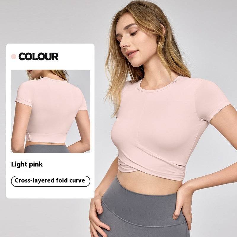 Fashion Short Sleeve Crop Workout Top for Women Yoga Crop Top