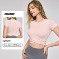 Fashion Short Sleeve Crop Workout Top for Women Yoga Crop Top
