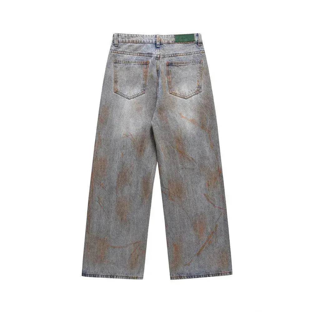 Dirty Ripped Jeans With Waste Soil