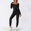 Women’s Seamless Long Sleeve Yoga Jumpsuit, Full Body Activewear One-Piece