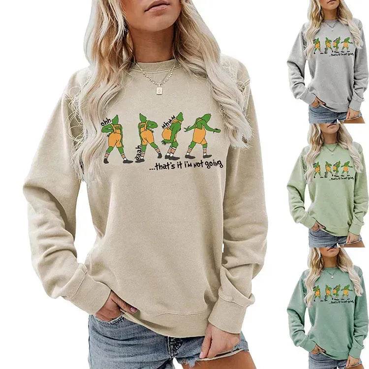 Women's Christmas Printed Long Sleeved  Pullover Sweatshirt