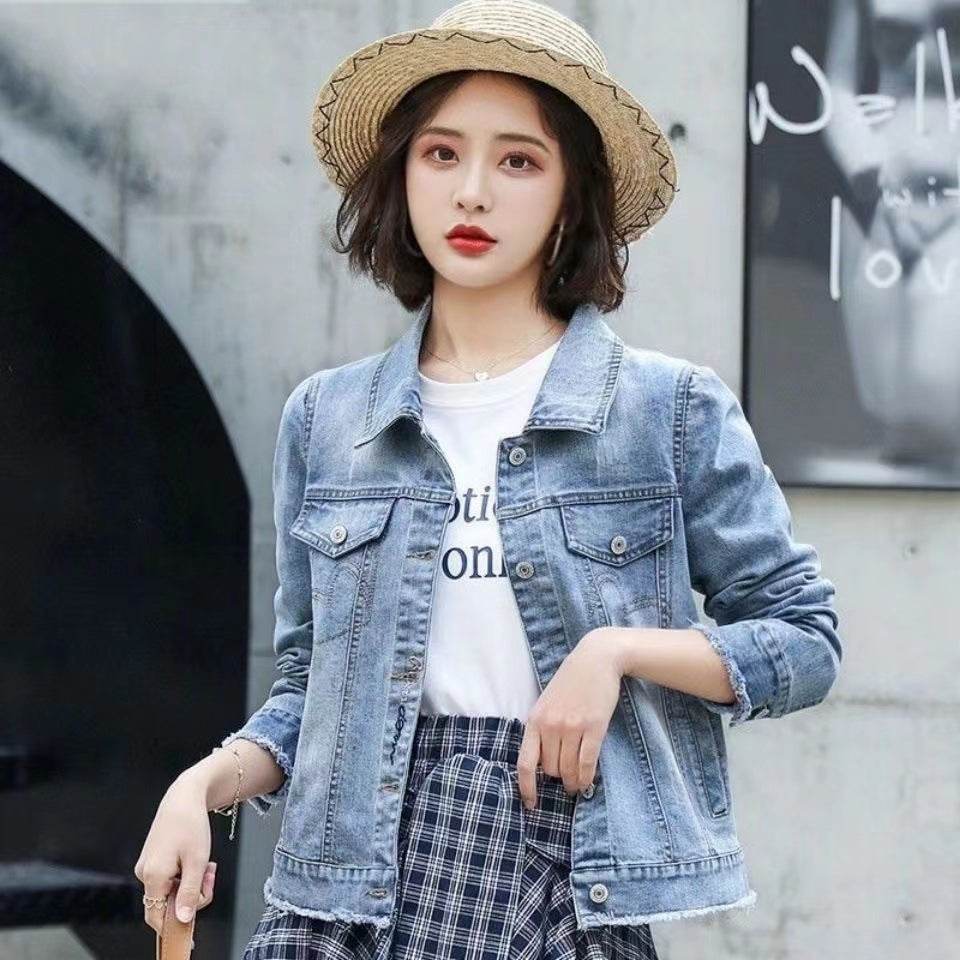 Korean Version Of The Loose Student's New Trendy All-match Net Red College Style Simple Denim Jacket Women