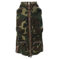 Three-dimensional Camouflage Zipper Pocket Side Slit  pencil Midi Cargo Skirt