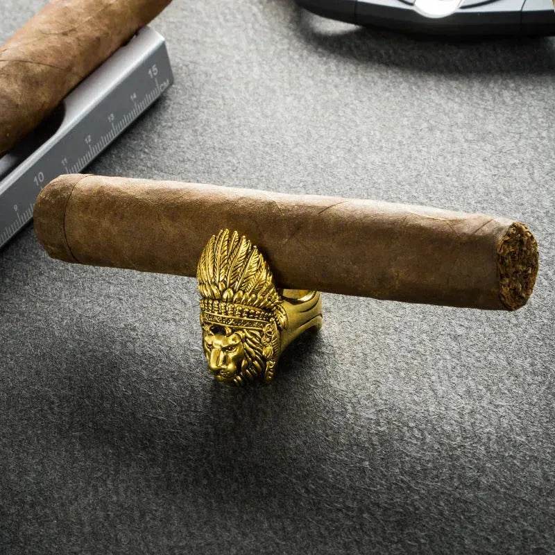 Portable Multifunctional Gothic Gold Ring Cigar Holder