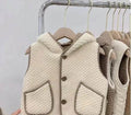 Lambswool Hooded Vest Fashionable Vest Waistcoat Outerwear