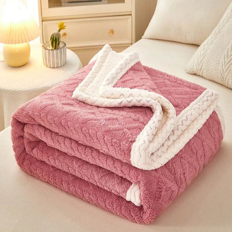 Blanket Double Thickened Warm Coral Fleece Sofa Winter Blanket