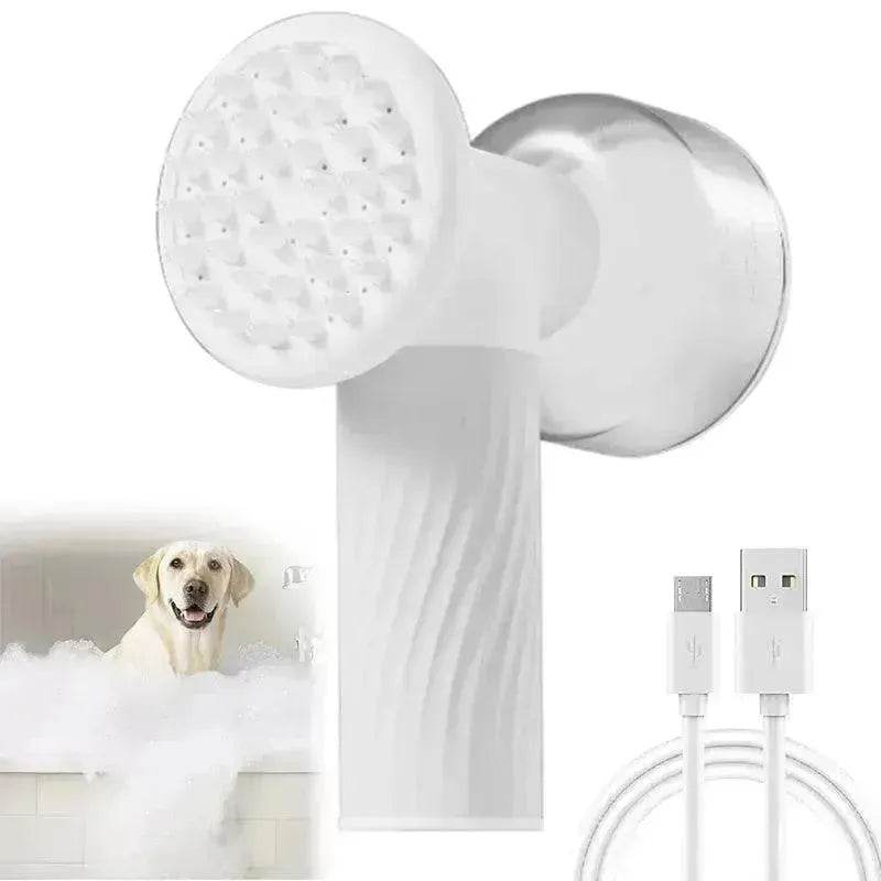Electric Automatic Foaming Pet Bath Brush with Soap Dispenser