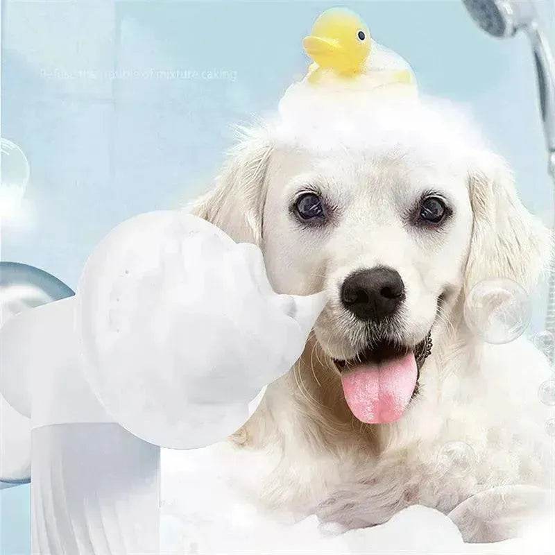 Electric Automatic Foaming Pet Bath Brush with Soap Dispenser