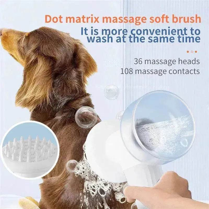 Electric Automatic Foaming Pet Bath Brush with Soap Dispenser