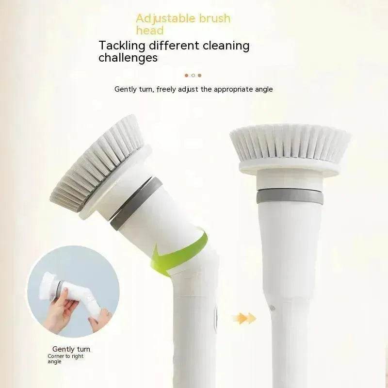 Electric Scrubber Cleaning Wall Long Hadle Elbow Telescopic Multifunction Cleaning Brush