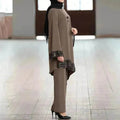 Elegant Two piece Dress Suit for Classy Arab Dubai Turkey Middle East Women Outfit set