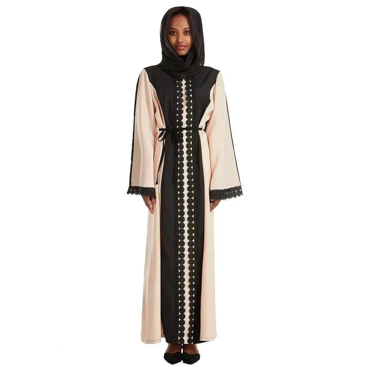Embroidered Cotton Robe Abaya Dress for Arab Dubai Turkey Middle East Women.