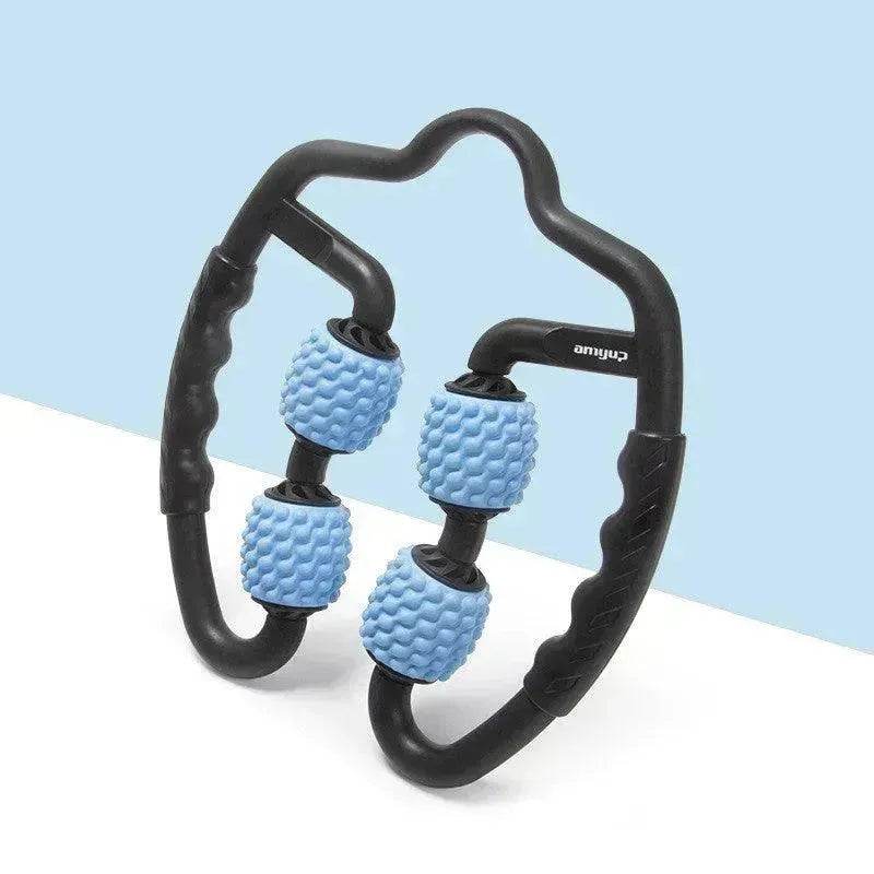Ergonomic 4-Roller Muscle Relaxer Massager – Manual Neck, Shoulder, Leg & Arm Massage Roller