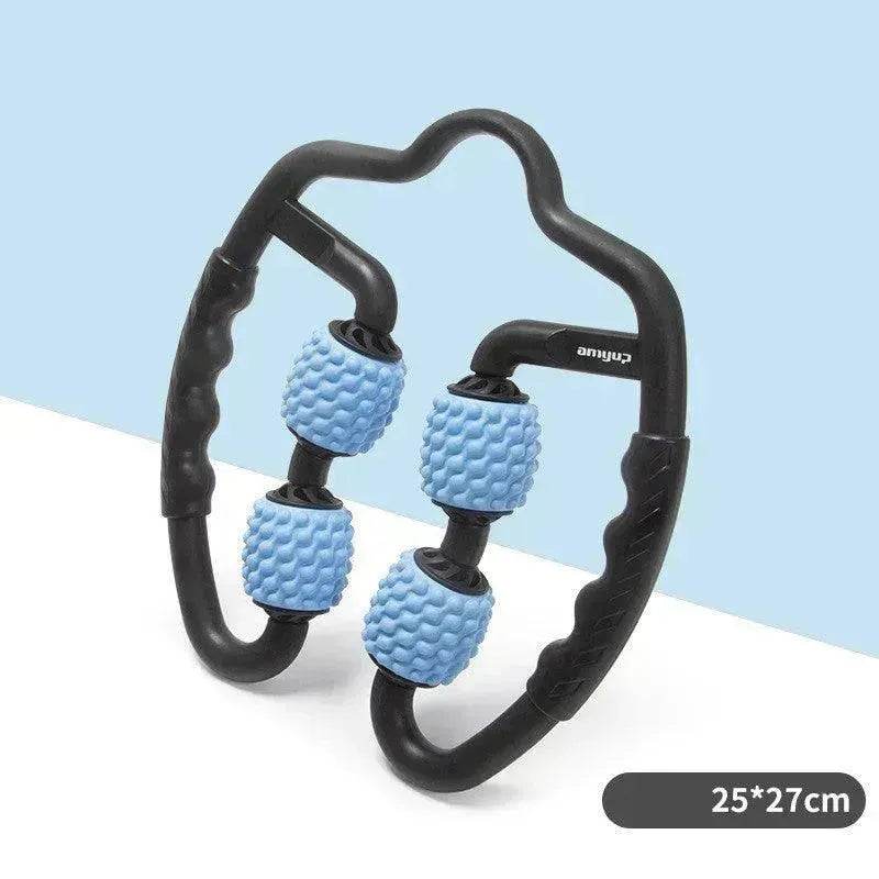Ergonomic 4-Roller Muscle Relaxer Massager – Manual Neck, Shoulder, Leg & Arm Massage Roller